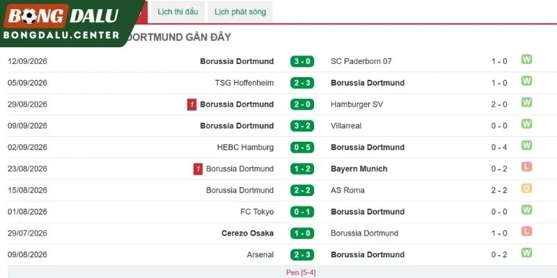 Nhận xét tổng quan phong độ Borussia